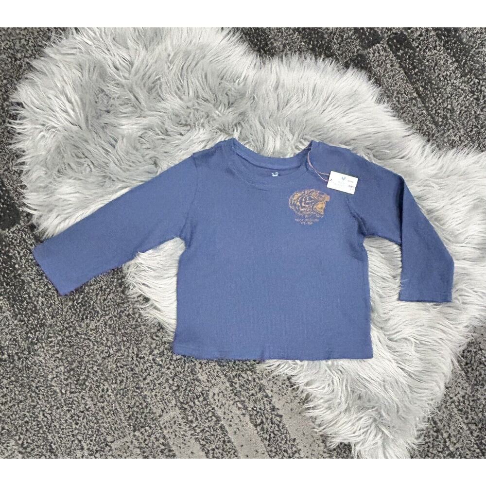 Blue Rooster Est‎ 2015 Navy Tiger Knit Boys Long Sleeve Jared Tee 5T